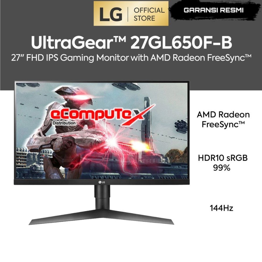 Jual MONITOR GAMING ULTRAGEAR LG 27GL650F-B / 27GL650F 27 INCH 144HZ ...