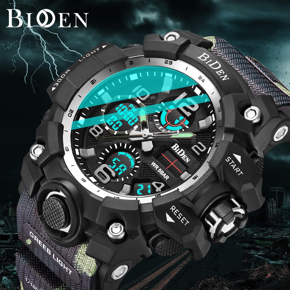 Jual Biden Jam Tangan Pria Militer Olahraga Digital Analog Tali Silikon Anti Air Jam Tangan