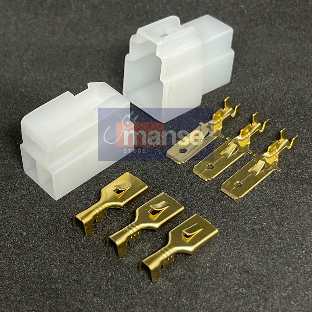 Jual Socket Motor 3 Pin Besar / Soket Konektor Kabel 3 Pin + Skun (isi ...