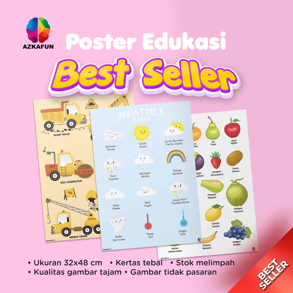 Jual BEST SELLER POSTER EDUKASI - Poster Belajar Anak - Berhitung ...