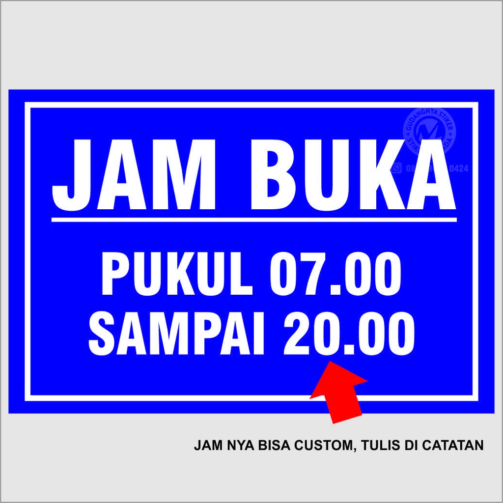 Jual STIKER VINYL JAM BUKA TOKO (CUSTOM TULIS DI CHAT/CATATAN) Shopee