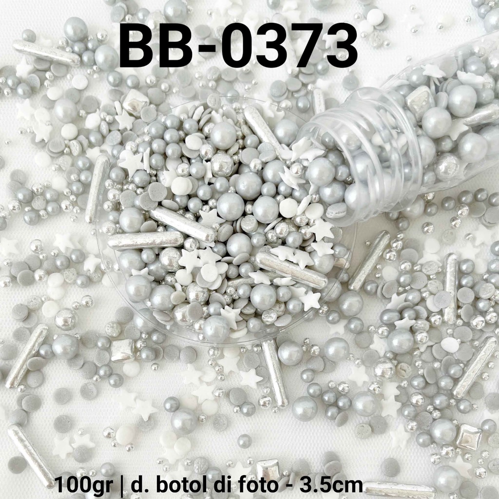 Jual BB-0373 Sprinkles sprinkle springkel 100gr perak abu silver ...