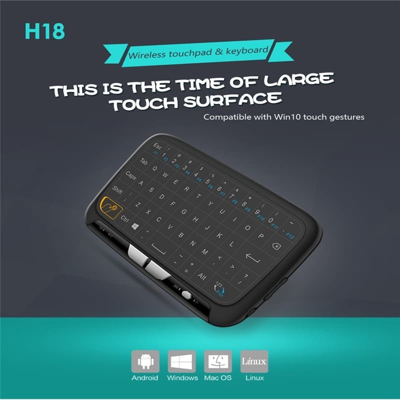 Jual Mouse Touchpad Keyboard Wireless 2.4GHz H18 Black Shopee