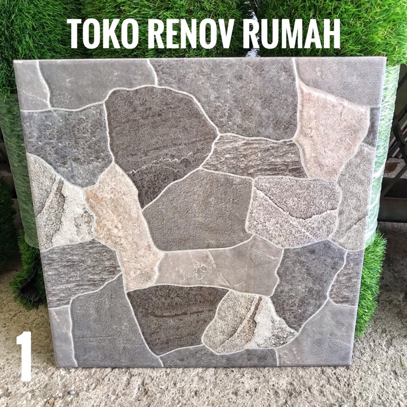 Jual keramik lantai 40x40 motif batu (kasar)/ keramik garasi/ keramik