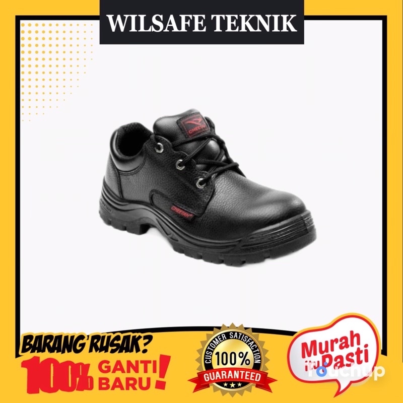 Jual Sepatu Kerja PRIA COWOK LAKI Proyek Safety Boots Shoes Cheetah