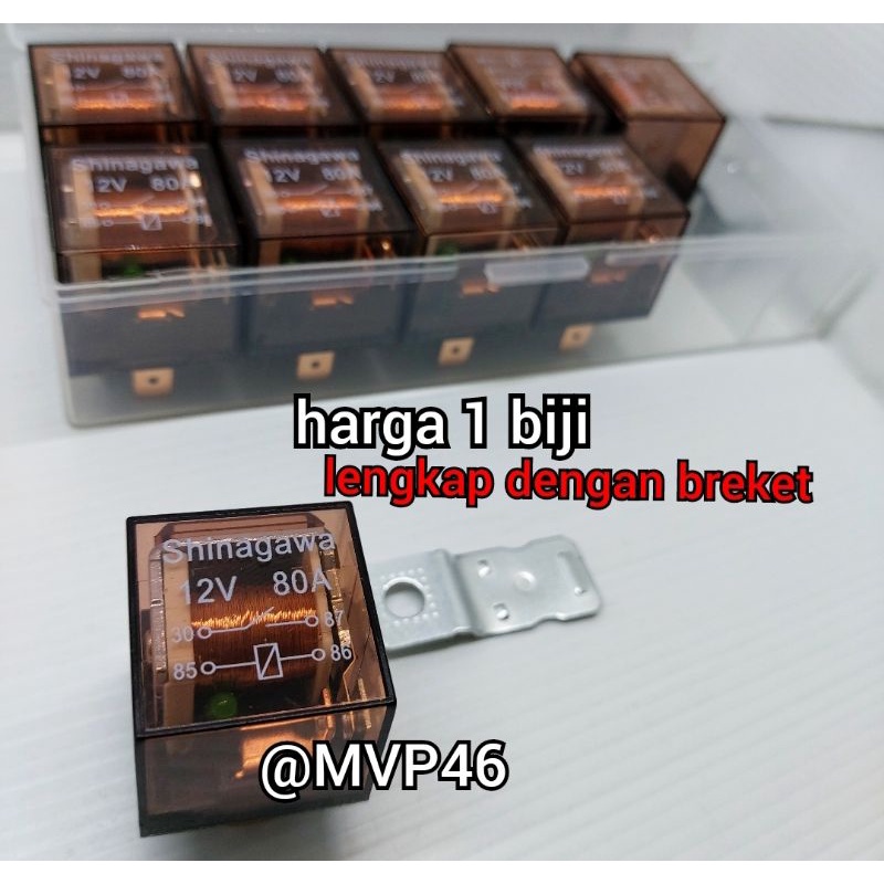 Jual Relay Klakson/Relay Transparan 4 Kaki 80A Harga satuan Shopee