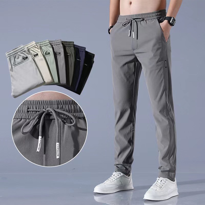 Large Size Men's Summer Pants Big Size Ice Silk Stretch Breathable