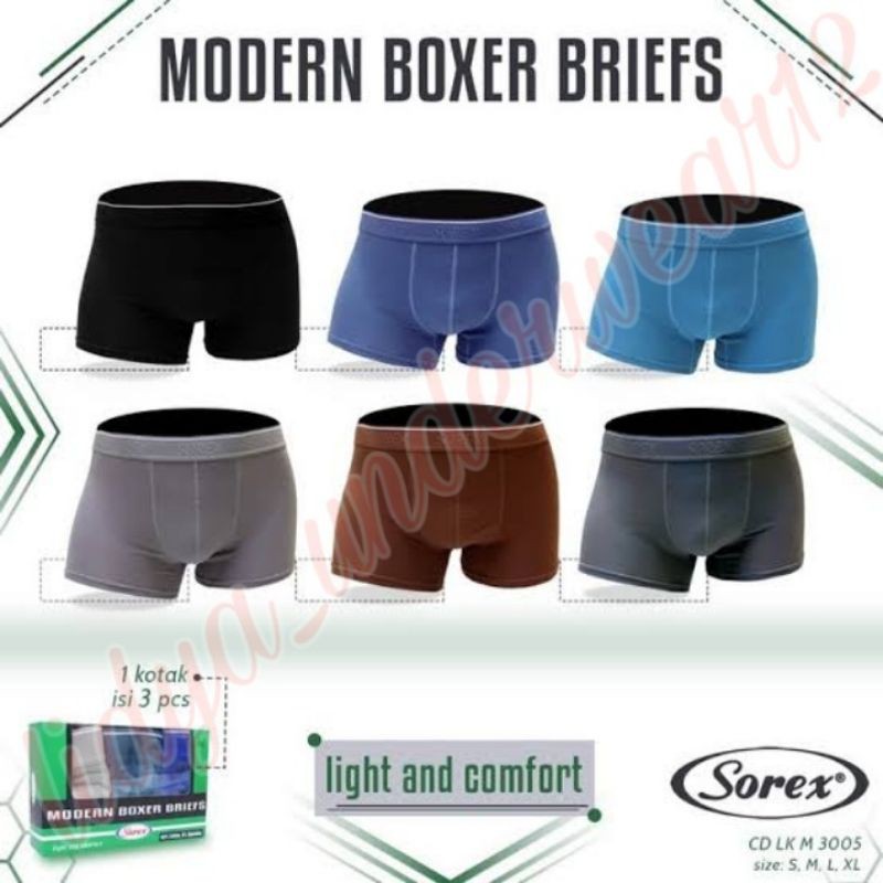 Jual celana dalam pria sorex model boxer sorex m3005 premium katun