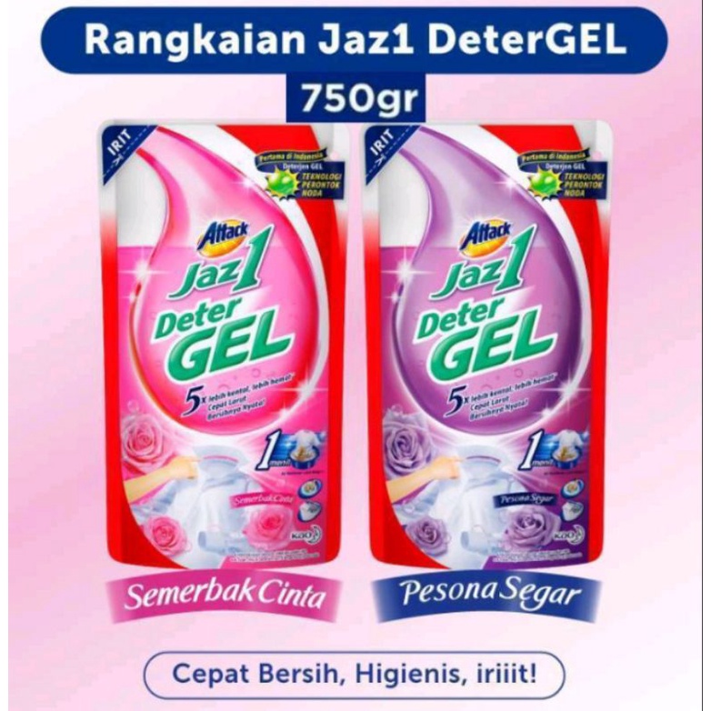 Jual Attack Jaz1 Detergen Gel Pesona Segar/Semerbak Cinta 750ml ...