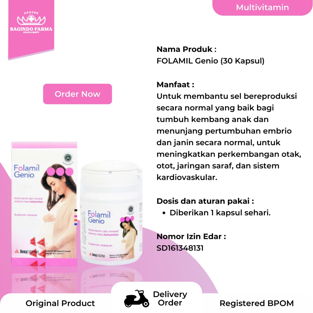 Jual FOLAMIL Genio (30 Kapsul) | Shopee Indonesia