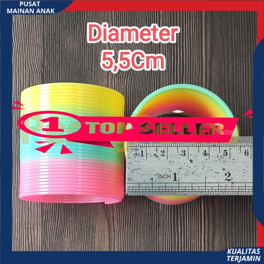 Jual Mainan Anak Magic Spring Diameter 5,5 Mainan Spiral Rainbow ...