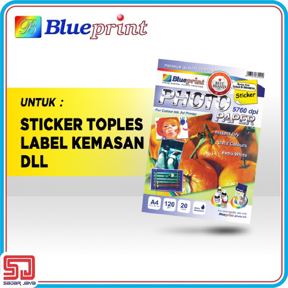 Jual Blueprint Kertas Sticker Glossy A4 120gsm Paper Stiker Kemasan ...