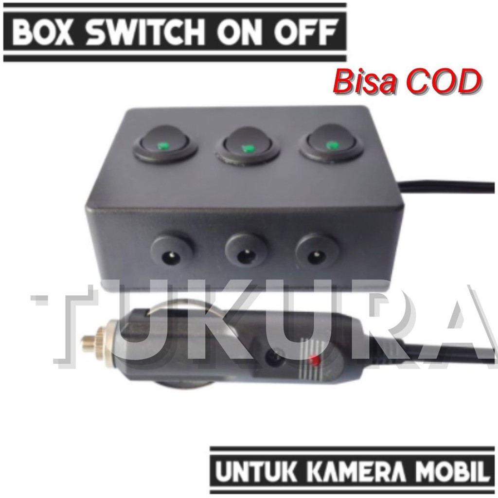 Jual Box Switch On off 3 Tombol dengan Jack Dc dan Konektor Lighter ...