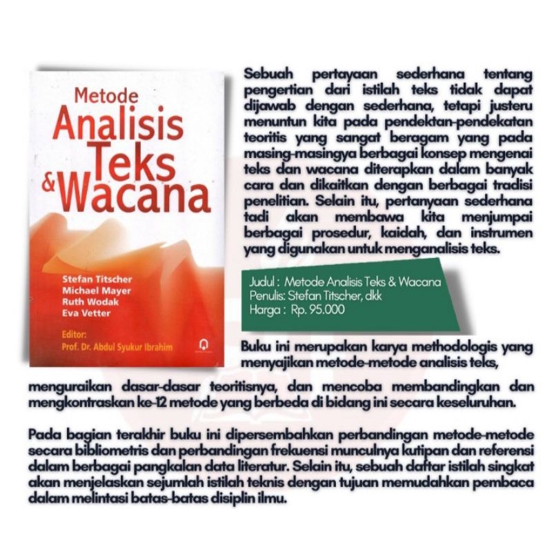 Jual Metode Analisis Teks & Wacana | Shopee Indonesia