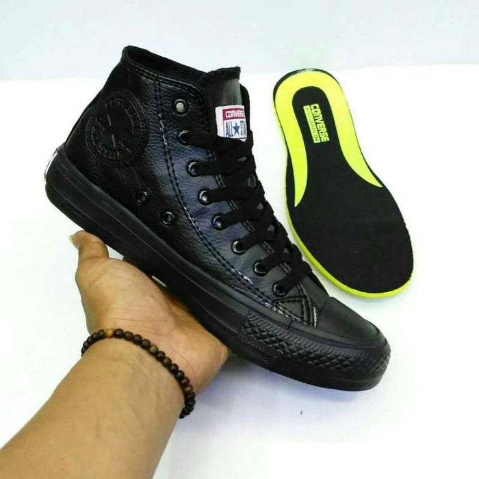 DISKON Murah Terbaru TS Sepatu Converse All Star Clasic High Kulit 36 43 Converse Kulit Black