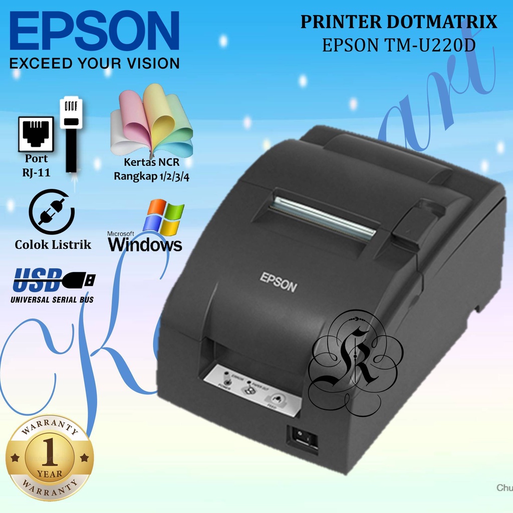 Jual Printer Epson Tm U220d Usb Lan Serial Manual Cutter Autocutter Tmu220d Tmu220b Tm 9277