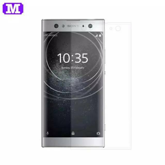 Sunrive Cover compatibile con Sony Xperia XA2 Plus,Custodia Case in molle matte Morbida Flessibile Antigraffio protettiva back Case(Ombra della schiena,Luna,Stelle)+1 x Cordino Universale