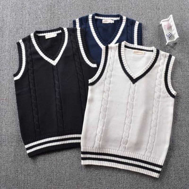 Jual Japan Style Knit Vest Cable Sweater Rompi Rajut Motif Pria Wanita ...