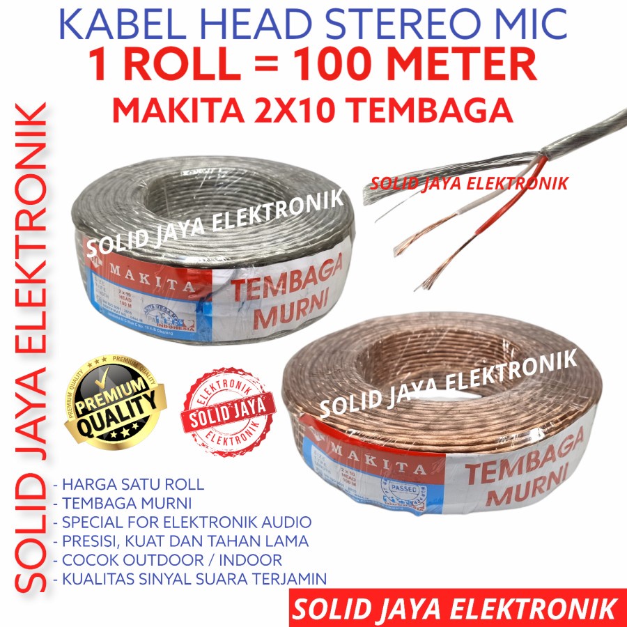 Jual Kabel Stereo Makita Gold Kabel Head Isi Heat Microphone Kecil Kabel Audio Tembaga Asli