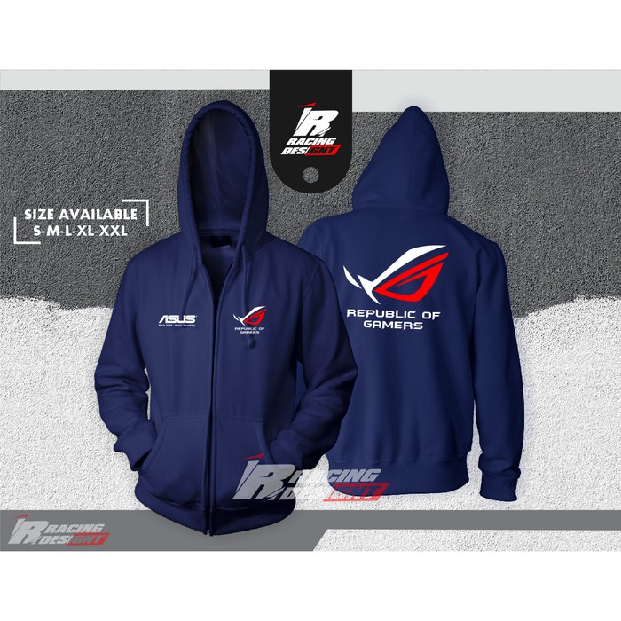 Jual Jaket Hoodie Resleting Asus ROG Terbaru Kualitas Distro IR merch ...