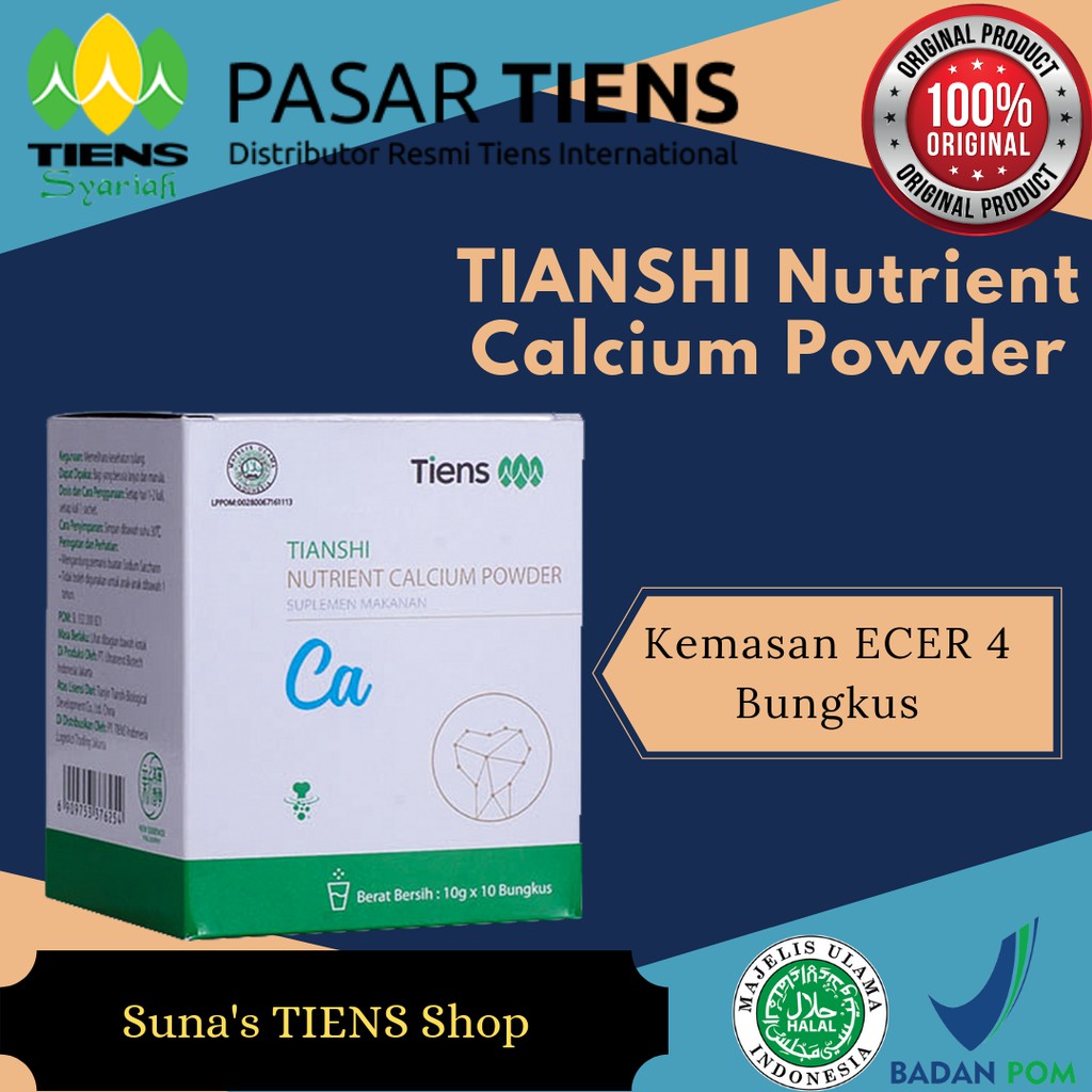 Jual TIENS/TIANSHI Nutrient Calcium Powder Kemasan ECER 4 Bungkus ...