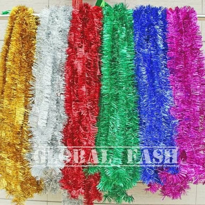 Jual Slinger Tinsel Hiasan Natal Slinger Polos Warna Slinger Rumbai Shopee Indonesia