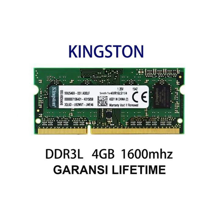 Jual Sodim memory Ram Sodimm Kingston DDR3L 4GB PC12800 PC3L