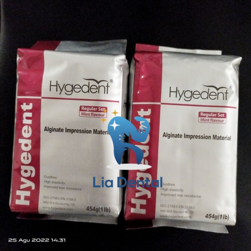 12 Sachets Alginate Hygedent Chromatique - Pour Empreintes Dentaires, Régulier, Neuf