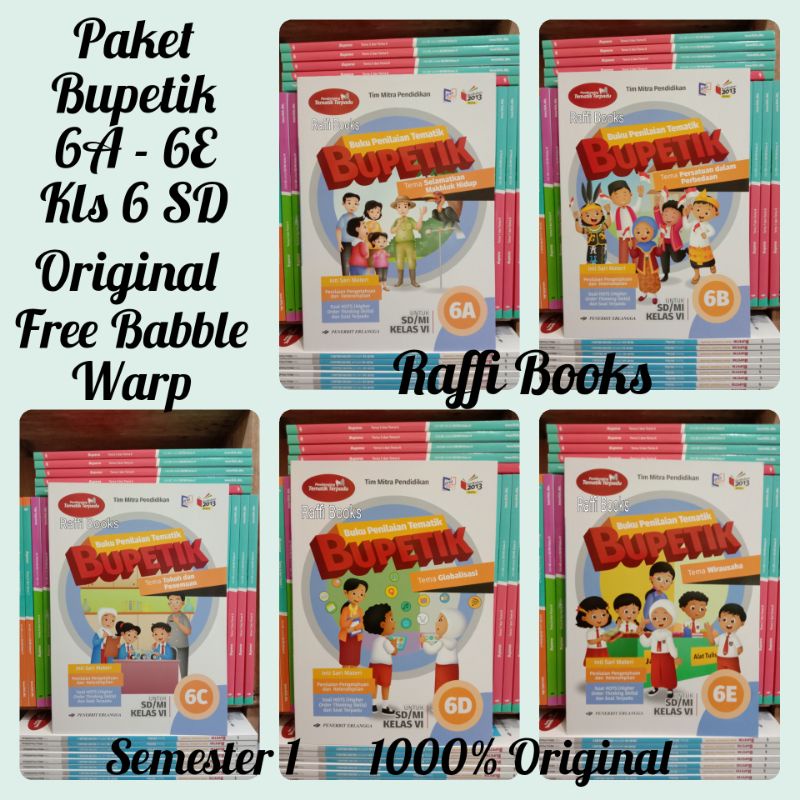 Jual Paket Bupetik 6A 6B 6C 6D 6E Kelas 6 SD/Mi K13 Revisi Erlangga ...