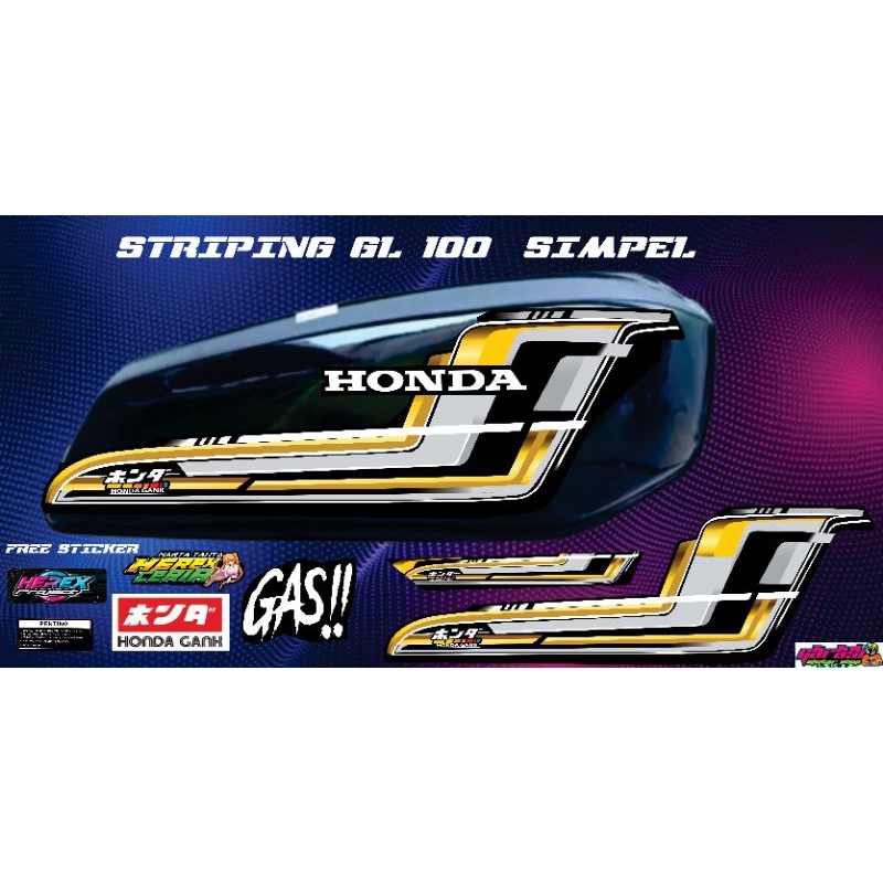 Jual Striping Gl 100 Stiker Honda Genk Viral Stiker Striping Decal Gl