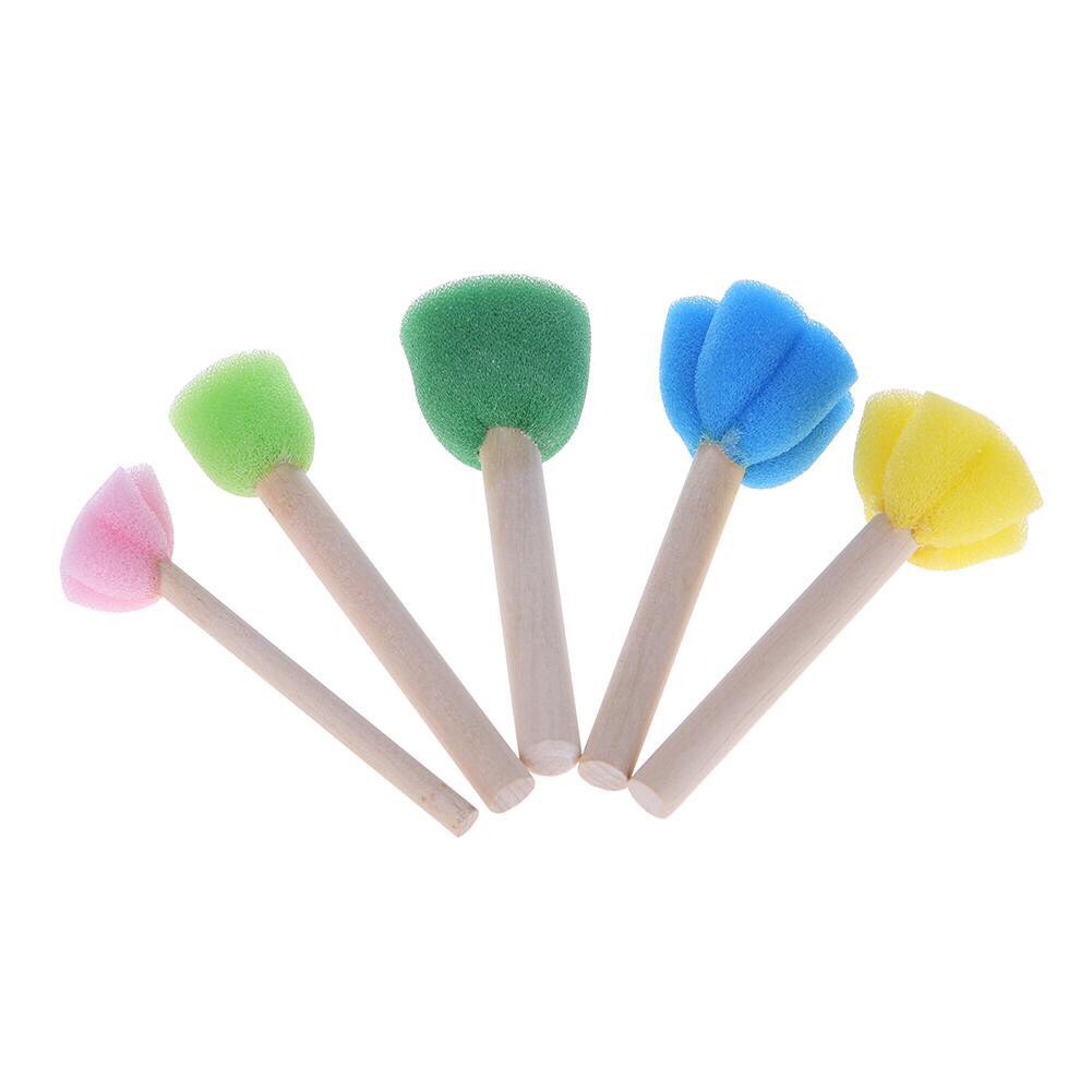 Jual Sponge Flower Shape Kid Paint Set of 5, Spons Brush Bentuk Bunga ...