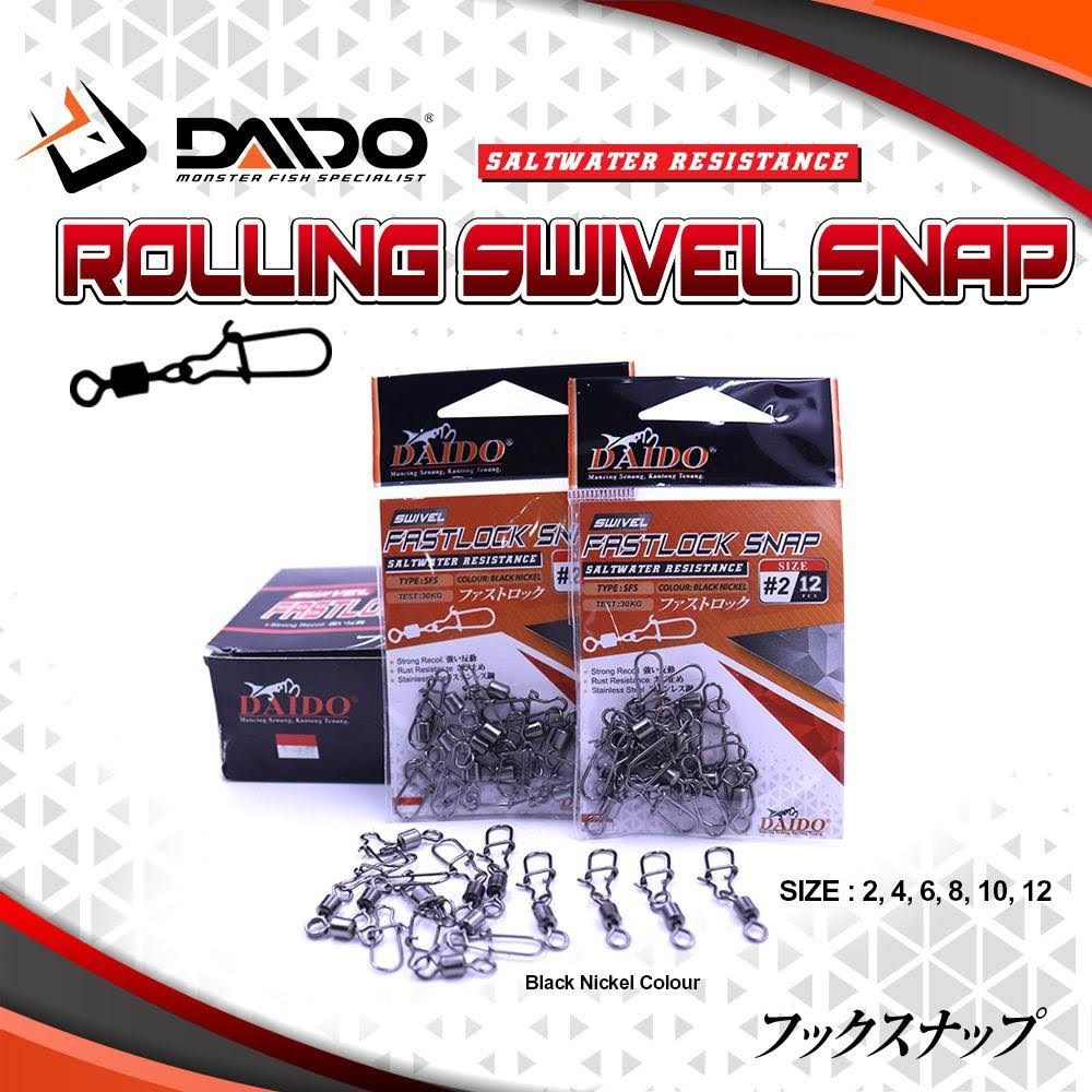 Jual ROLLING SWIVEL DENGAN NICE SNAP RANGKAIAN KILI KILI DAN NICE SNAP - #14  - Kota Samarinda - Hemlock Fishing