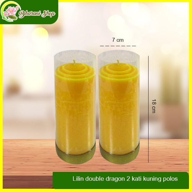 Jual Lilin Puja Sembahyang Double Dragon Kuning Polos 2 kati Isi 2pcs ...