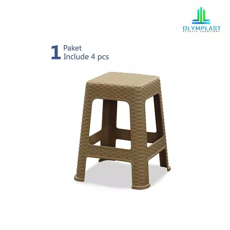 Jual Olymplast Kursi Bakso Motif Rattan Square Chair 4 Pcs Shopee