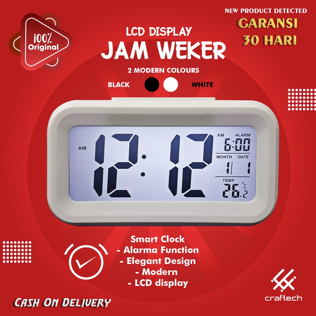 Jual DIGITAL Jam Weker Digital Jam Meja SMART ALARM CLOCK Shopee