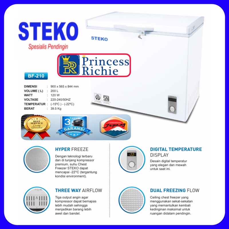 Jual Chest Freezer Box Steko Bf Liter Shopee Indonesia