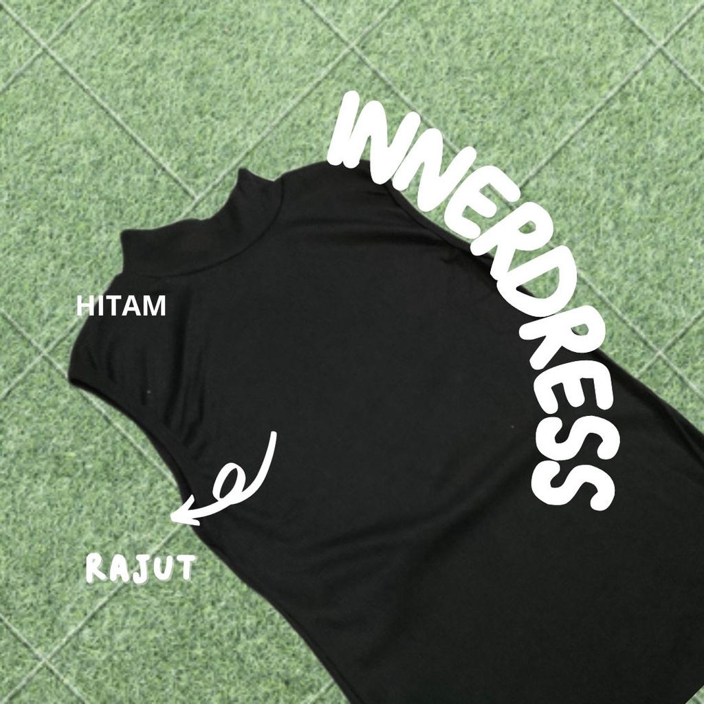 Jual INNER DRESS TURTLENECK SLEEVELEES PREMIUM TEBAL / INNER DRES LEHER ...