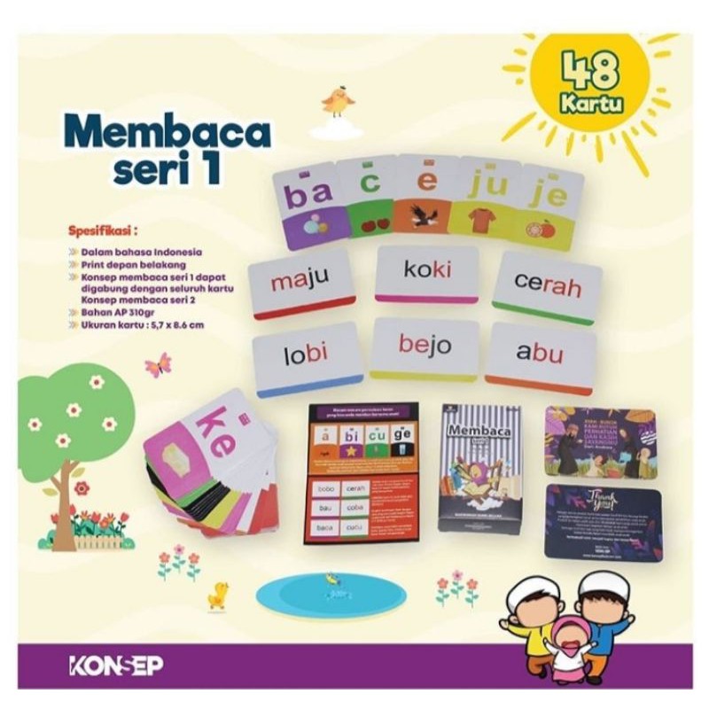 Jual Flashcard Edukasi Baca Seri 1 Dan 2 | Shopee Indonesia