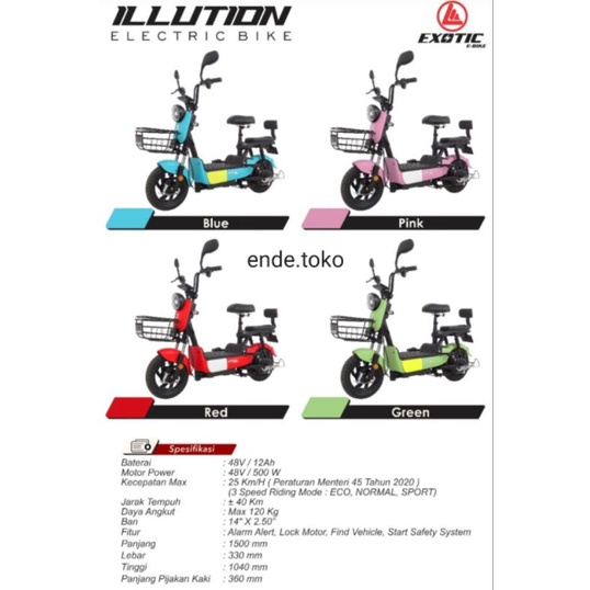 Jual Sepeda Listrik E Bike Exotic Illution Free Ongkir Jawa Timur