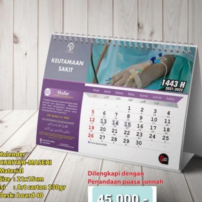 Jual *$*$*$*$] Kalender Meja Hijriyah 1443 2021-2022 Masehi Hijriah ...