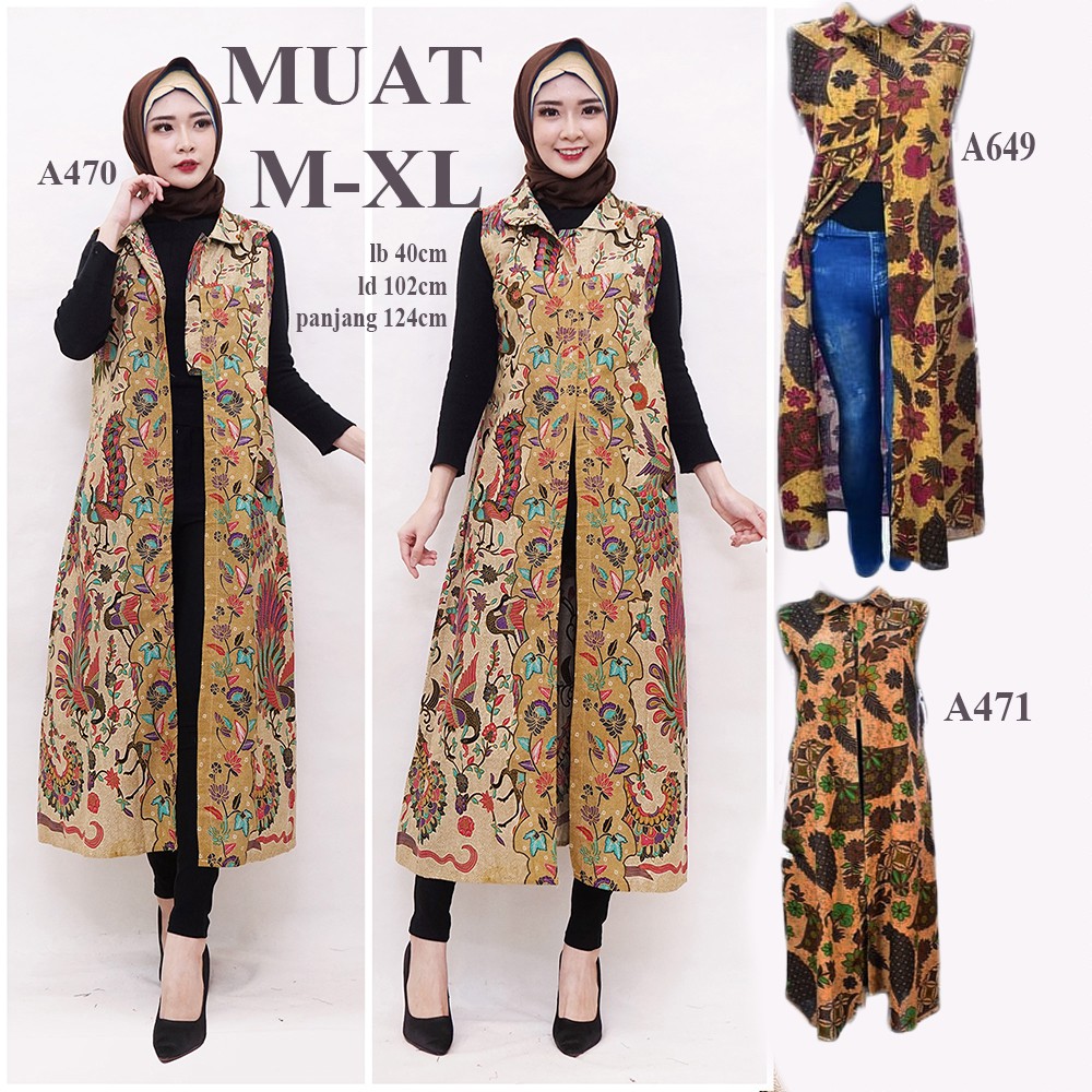 Jual atasan batik wanita outer Cardigan panjang A469A470A471 UH