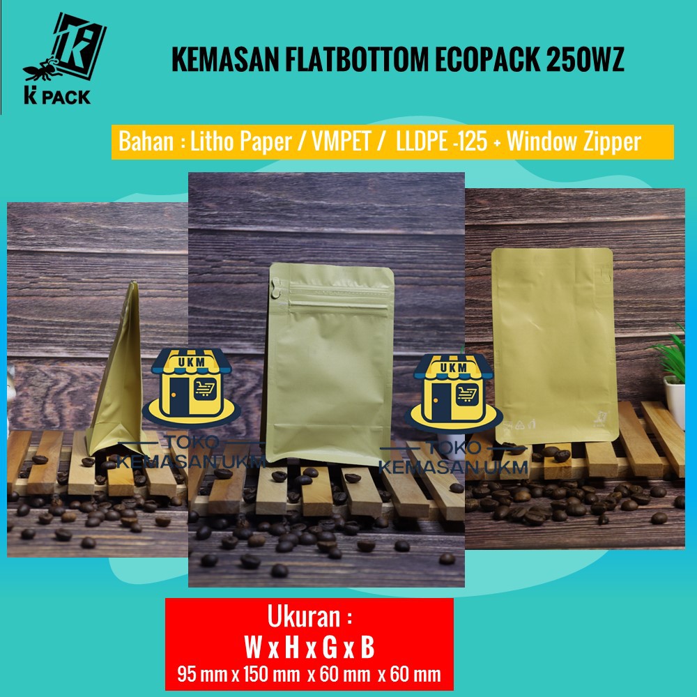 Jual KEMASAN FLAT BOTTOM ECOPACK 250WZ | Shopee Indonesia