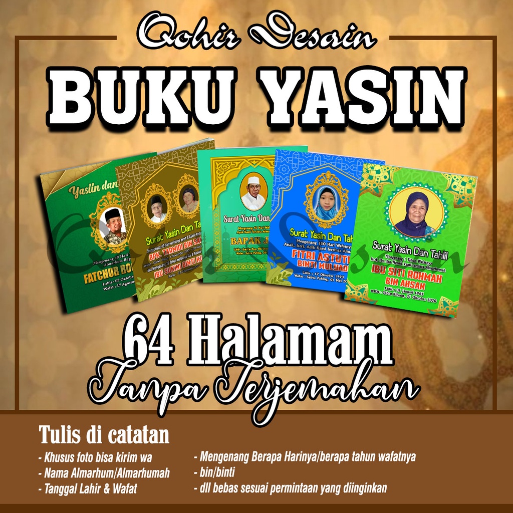 Jual BUKU YASIN DAN TAHLIL 64 HALAMAN (FREE DESIGN) | Shopee Indonesia