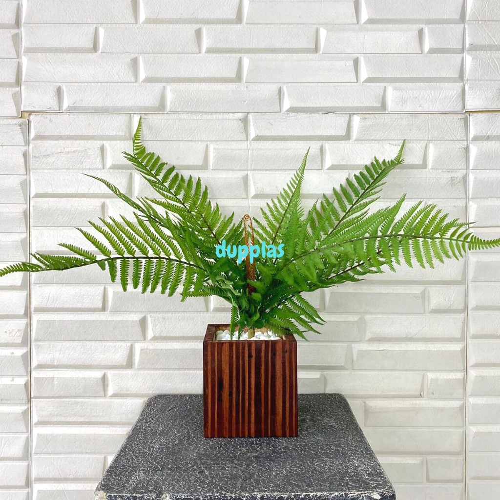 Jual Pohon Daun Pakis Boston Group Latex Artificial Pot Kotak Motif ...