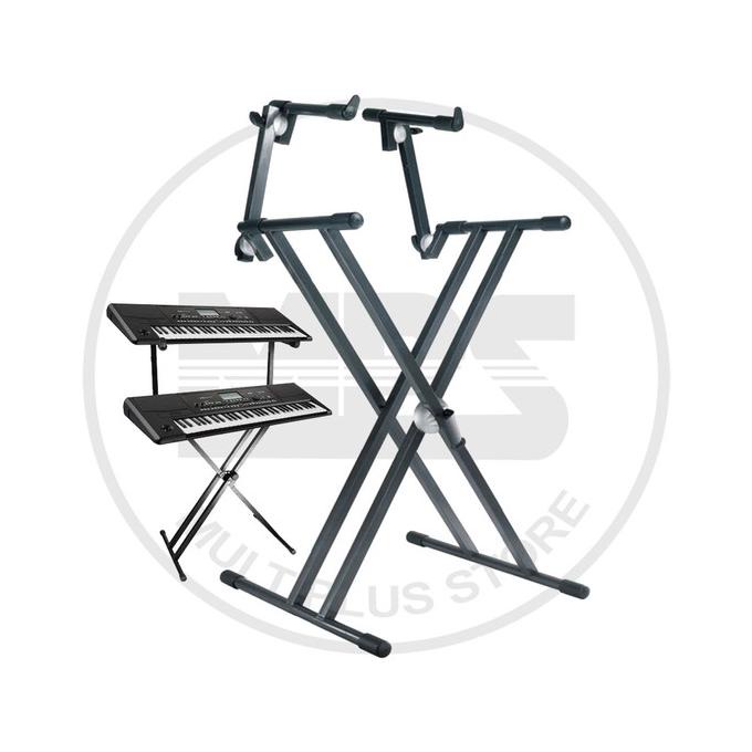 Jual Stand Keyboard Double Multistand 2 Susun Hitam Shopee Indonesia