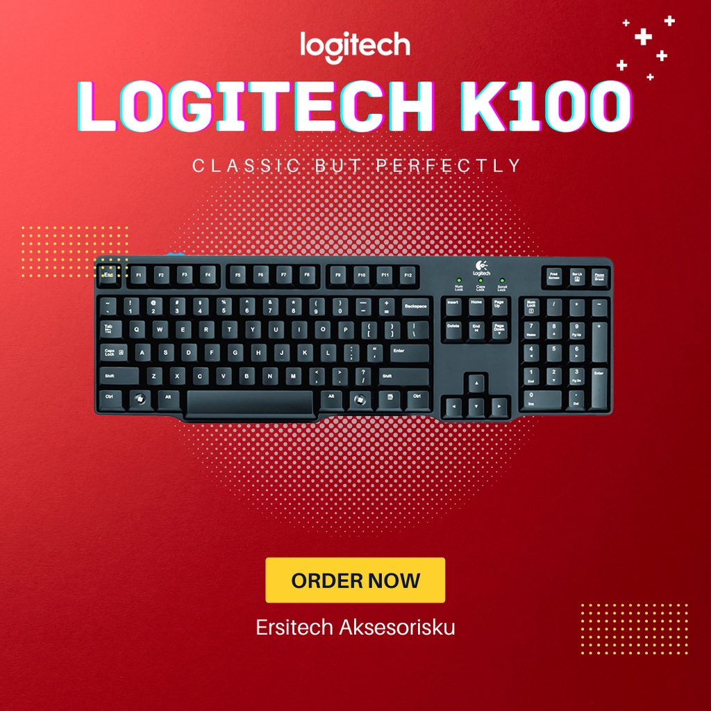 Jual Logitech Keyboard k100 PS2 Keyboard Laptop, Keyboard Pc