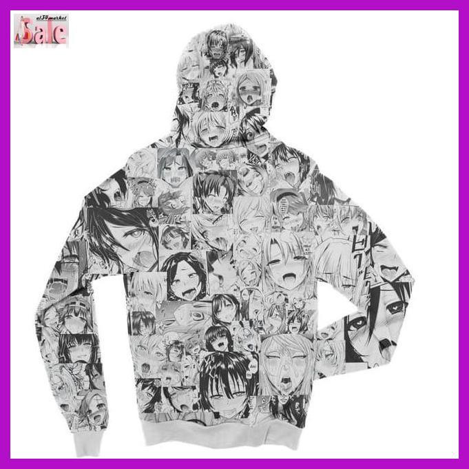 MANHOODIE JACKET HOODIE ANIME FULLPRINT AHEGAO FACE ASLIII