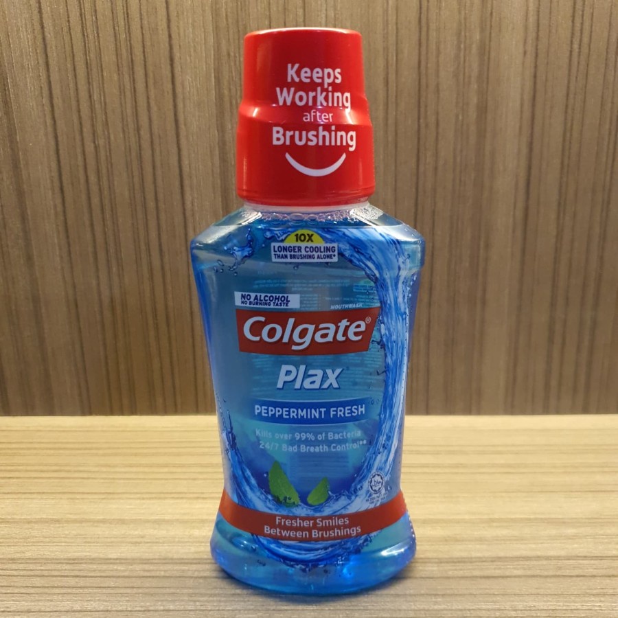 Jual Colgate Mouthwash Plax Peppermint Fresh No Alcohol HALAL 250 Ml