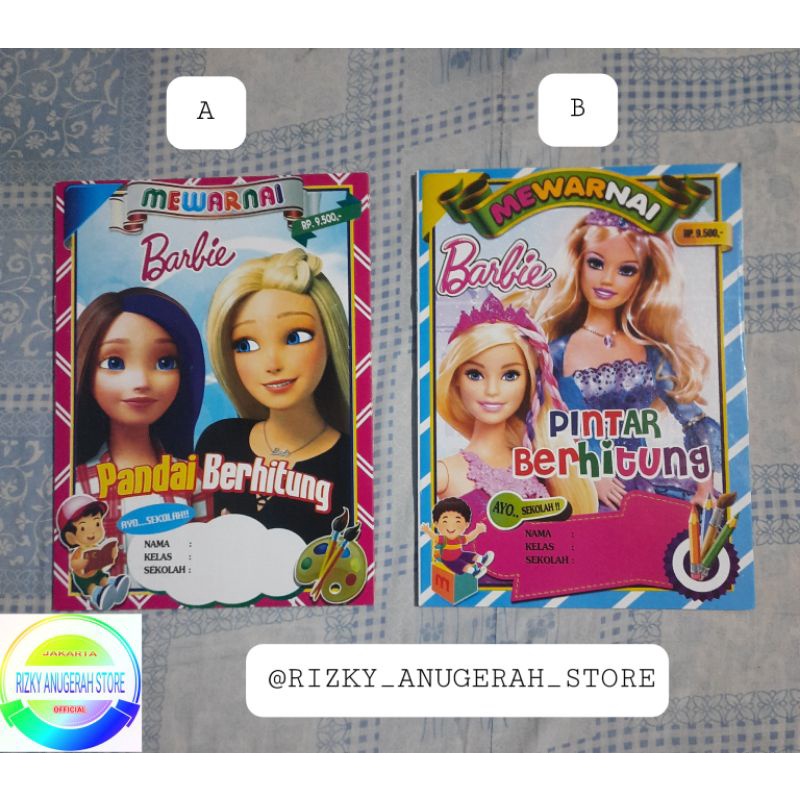 Jual Buku Belajar Mewarnai Barbie Sambil Berhitung | Shopee Indonesia