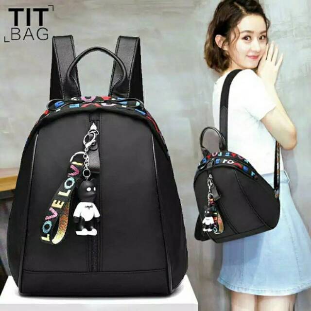 Jual COD MAKASSAR MINI Tas Ransel Wanita LOVE kekinian READY COD